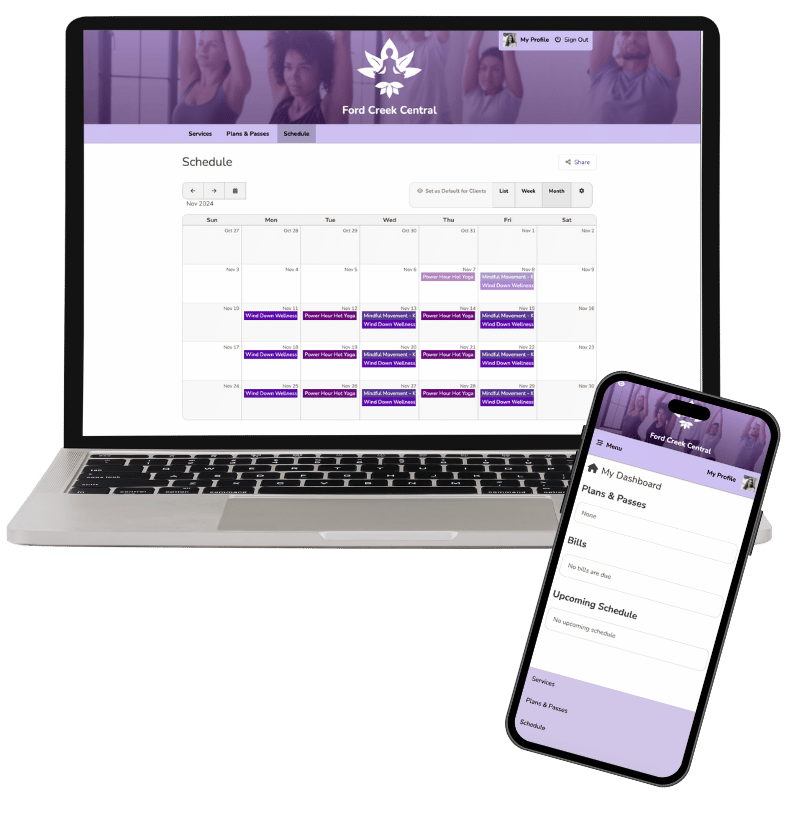 2024 - Product Mockup - Phone and Laptop - Yoga Purple