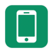 branded green icon of a mobile phone to represent app no text-1