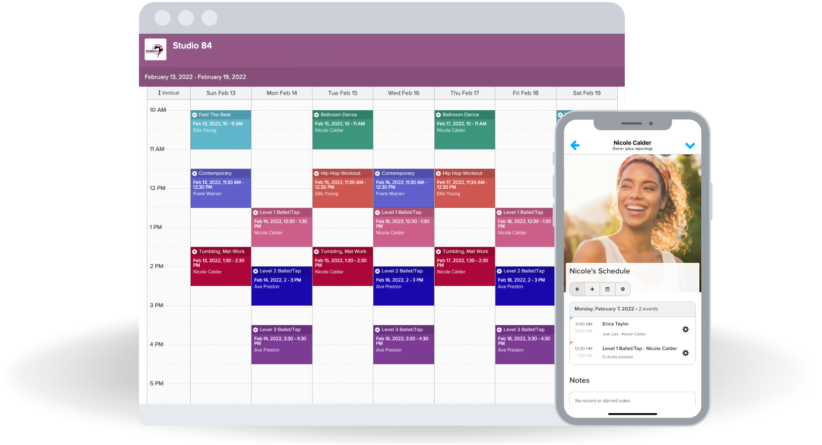 wellness staff scheduling + app