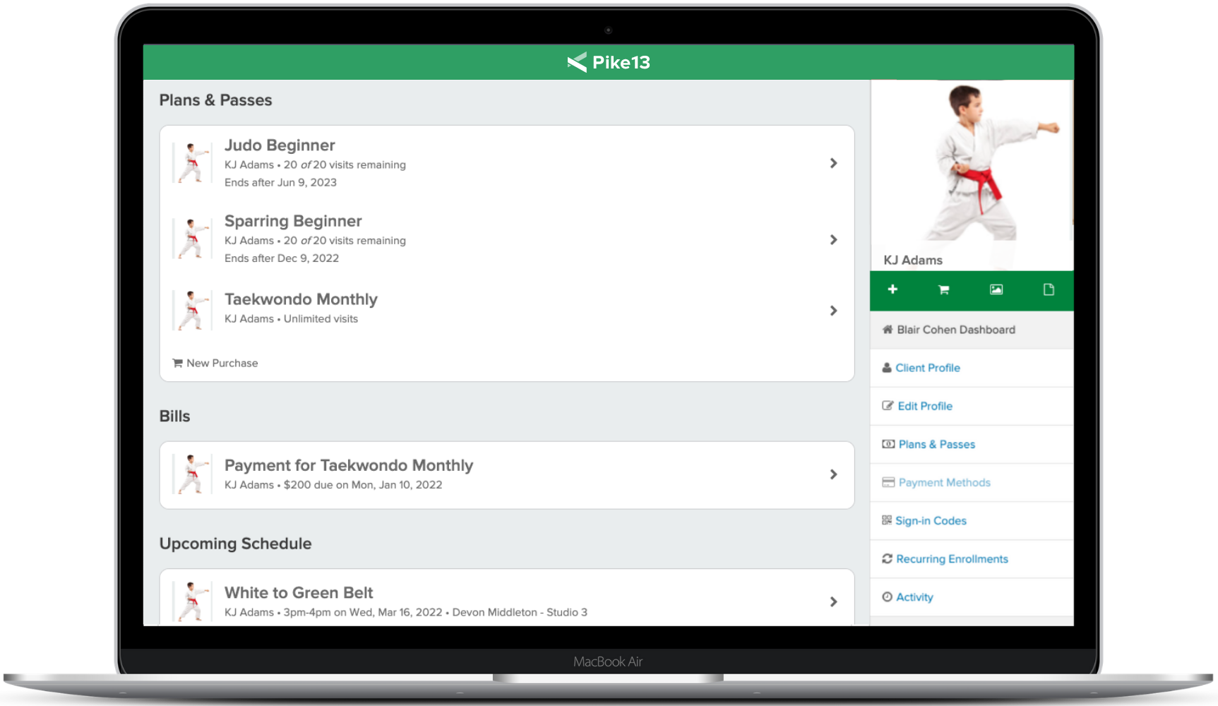 martial arts industry landing page image 2