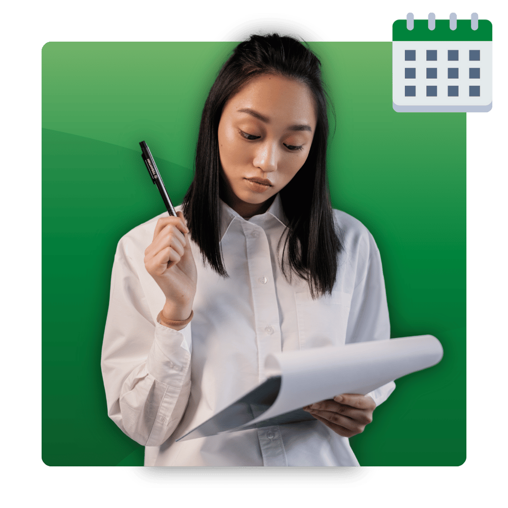 Home Page - Major Features Section - Human Graphic with Green Gradient BG and Flat Color Icon - 1