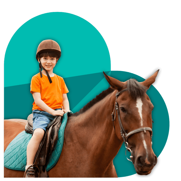 Industry Page Entertainment Recreation - Kids Features Sidebar - Teal Heart with Kid on Horse-1